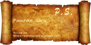 Paschke Sára névjegykártya